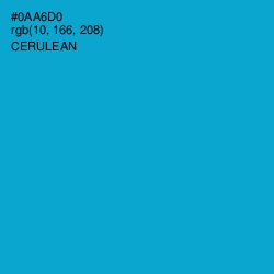 #0AA6D0 - Cerulean Color Image