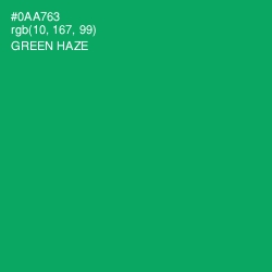 #0AA763 - Green Haze Color Image