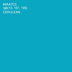 #0AA7C3 - Cerulean Color Image