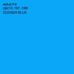 #0AA7F8 - Dodger Blue Color Image