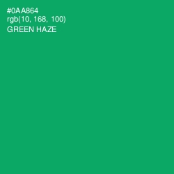 #0AA864 - Green Haze Color Image