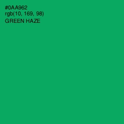 #0AA962 - Green Haze Color Image