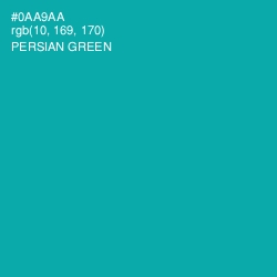 #0AA9AA - Persian Green Color Image