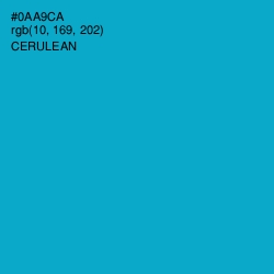 #0AA9CA - Cerulean Color Image