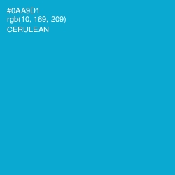 #0AA9D1 - Cerulean Color Image