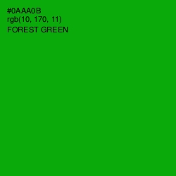 #0AAA0B - Forest Green Color Image