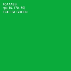 #0AAA3B - Forest Green Color Image