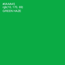 #0AAA45 - Green Haze Color Image