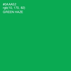 #0AAA52 - Green Haze Color Image