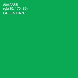 #0AAA55 - Green Haze Color Image