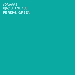 #0AAAA3 - Persian Green Color Image
