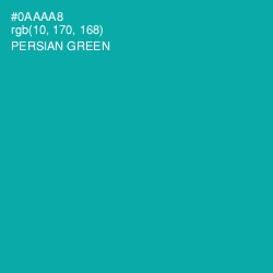 #0AAAA8 - Persian Green Color Image