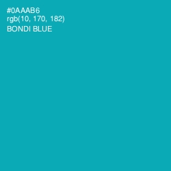 #0AAAB6 - Bondi Blue Color Image