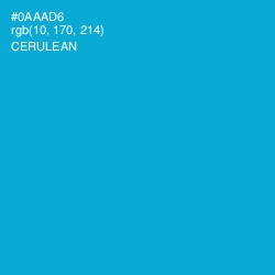 #0AAAD6 - Cerulean Color Image