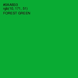 #0AAB33 - Forest Green Color Image