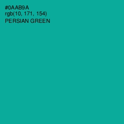 #0AAB9A - Persian Green Color Image