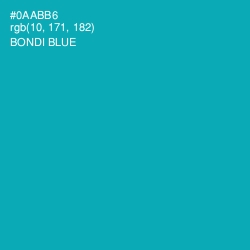 #0AABB6 - Bondi Blue Color Image