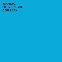 #0AABDA - Cerulean Color Image