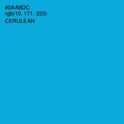 #0AABDC - Cerulean Color Image