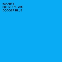 #0AABF5 - Dodger Blue Color Image