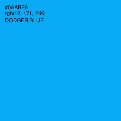 #0AABF6 - Dodger Blue Color Image