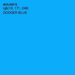 #0AABF8 - Dodger Blue Color Image