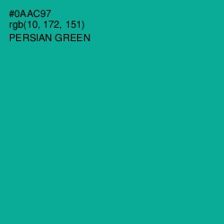 #0AAC97 - Persian Green Color Image