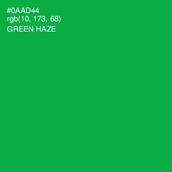 #0AAD44 - Green Haze Color Image