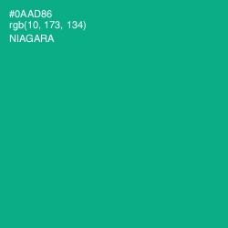 #0AAD86 - Niagara Color Image