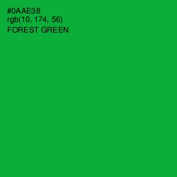 #0AAE38 - Forest Green Color Image