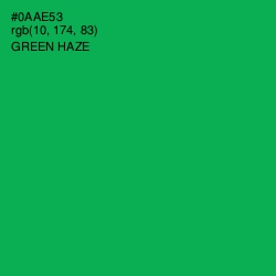 #0AAE53 - Green Haze Color Image