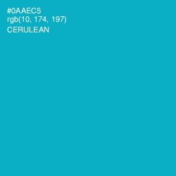 #0AAEC5 - Cerulean Color Image