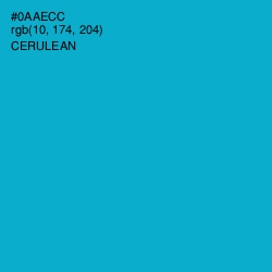 #0AAECC - Cerulean Color Image