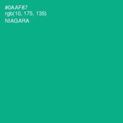 #0AAF87 - Niagara Color Image