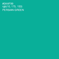 #0AAF99 - Persian Green Color Image