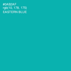 #0AB2AF - Eastern Blue Color Image