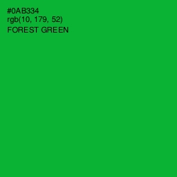 #0AB334 - Forest Green Color Image