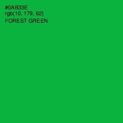 #0AB33E - Forest Green Color Image