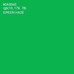 #0AB34E - Green Haze Color Image