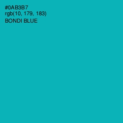 #0AB3B7 - Bondi Blue Color Image