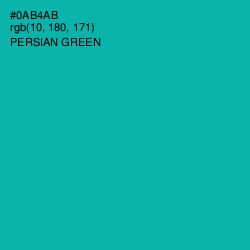 #0AB4AB - Persian Green Color Image