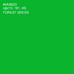 #0AB52D - Forest Green Color Image