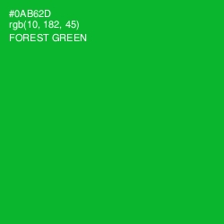 #0AB62D - Forest Green Color Image