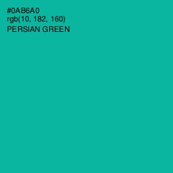 #0AB6A0 - Persian Green Color Image
