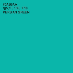 #0AB6AA - Persian Green Color Image