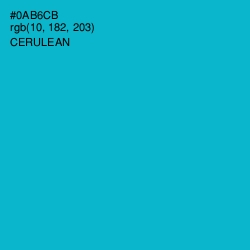 #0AB6CB - Cerulean Color Image