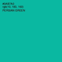 #0AB7A0 - Persian Green Color Image