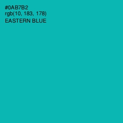 #0AB7B2 - Eastern Blue Color Image