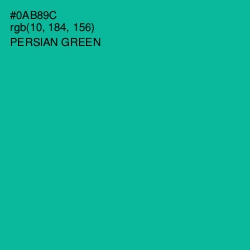 #0AB89C - Persian Green Color Image