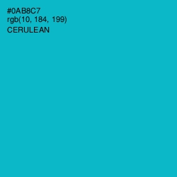 #0AB8C7 - Cerulean Color Image